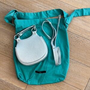 Behno Silver Bag with dust bag and crossbody strap